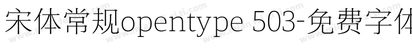 宋体常规opentype 503字体转换